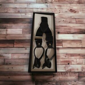 MEN'S FERRECCI SOLID BROWN BUTTON END SUSPENDERS.